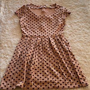 Maison Jules pink Polka dot skater dress
